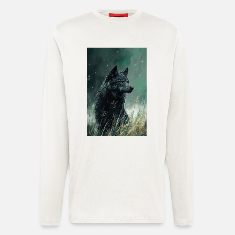Illustration eines Wolfes - Langarmshirt - made by SPREAD  - OFF WHITE