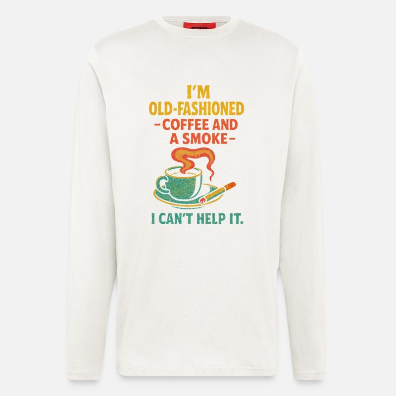 Altmodischer Kaffee und eine Zigarette - Langarmshirt - made by SPREAD  - OFF WHITE