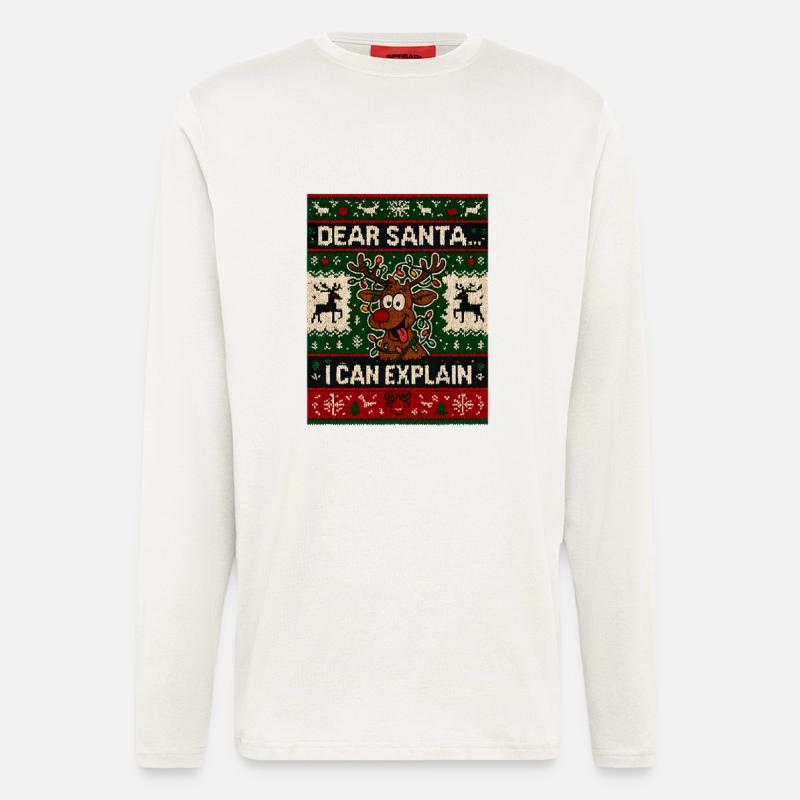Dear Santa I Can Explain - Langarmshirt - made by SPREAD  - OFF WHITE
