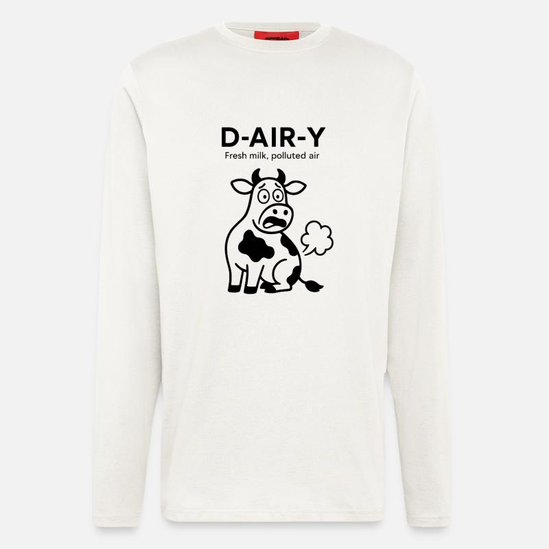D-Air-Y – Fresh Milk, Polluted Air - Kuh - Langarmshirt - made by SPREAD - OFF WHITE