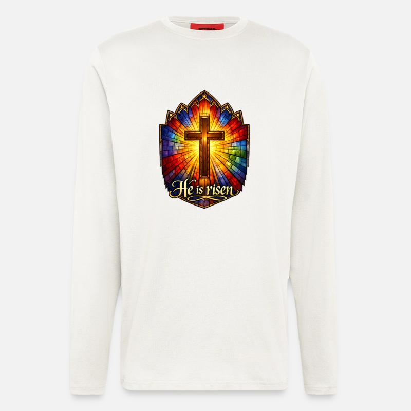 He is risen - Langarmshirt - made by SPREAD  - OFF WHITE
