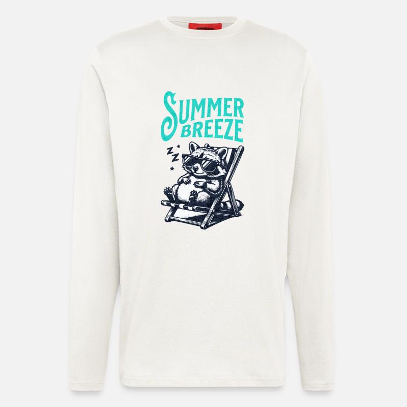 Waschbär Sommer - Langarmshirt - made by SPREAD - OFF WHITE