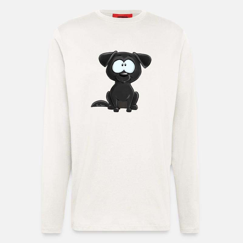 Schwarzer Labrador - Langarmshirt - made by SPREAD  - OFF WHITE