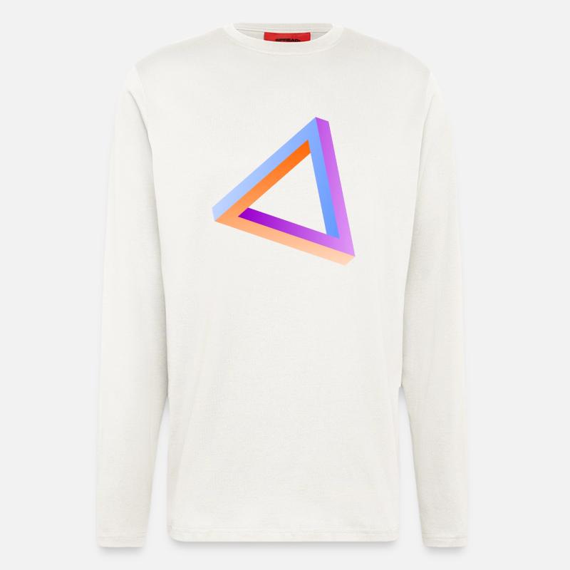 Impossible triangle optical illusion - Longsleeve - made by SPREAD  - OFF WHITE