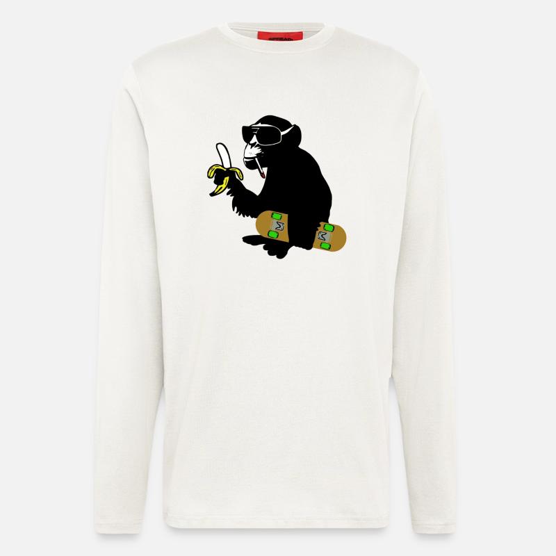 skateboard monkey - Langarmshirt - made by SPREAD  - OFF WHITE