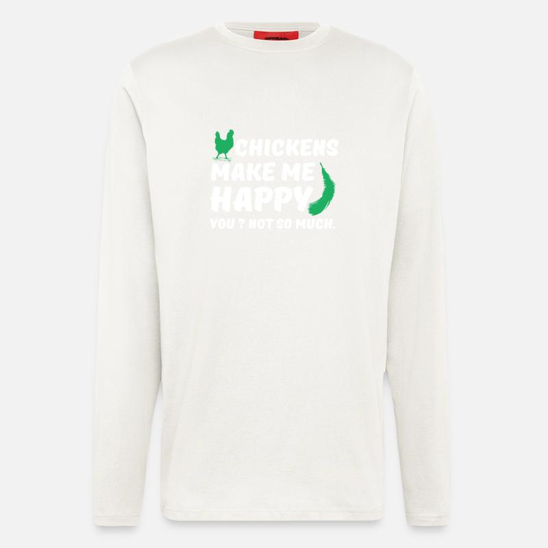 Chickens make me happy - Longsleeve - made by SPREAD  - OFF WHITE