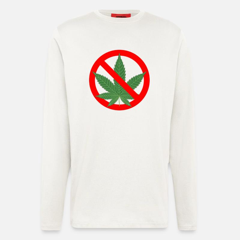 Aucune interdiction de cannabis - Manches longues bio décontracté fabriqué en UE - OFF WHITE