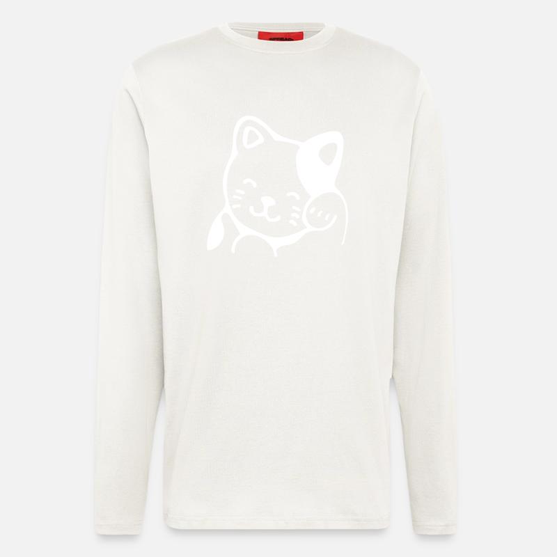 Glückliche Katze - Langarmshirt - made by SPREAD  - OFF WHITE