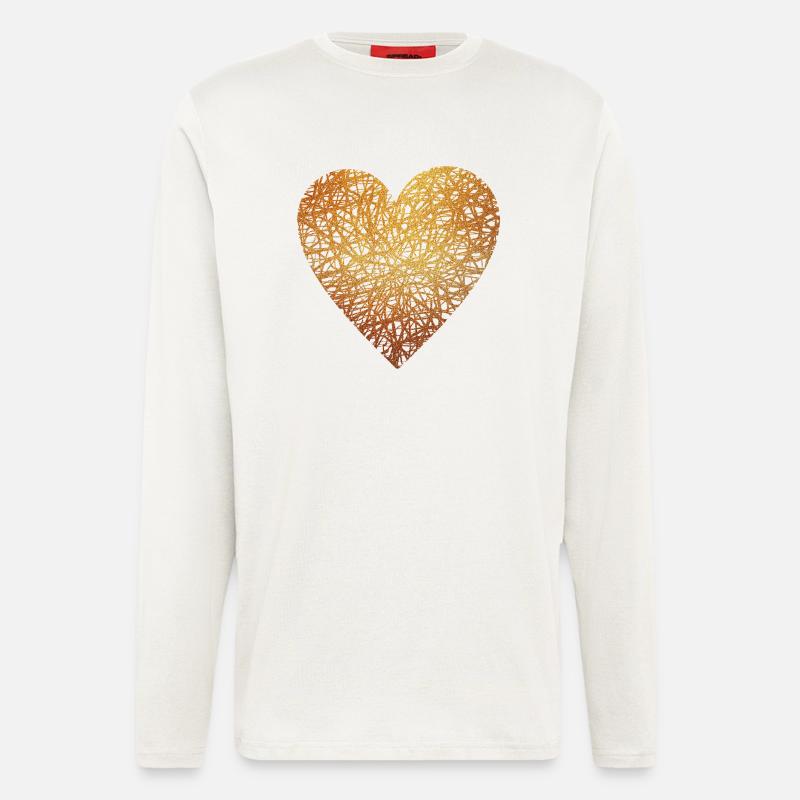 Herz - Gold - Liebe - Geschenk - Geschenkidee - Langarmshirt - made by SPREAD  - OFF WHITE