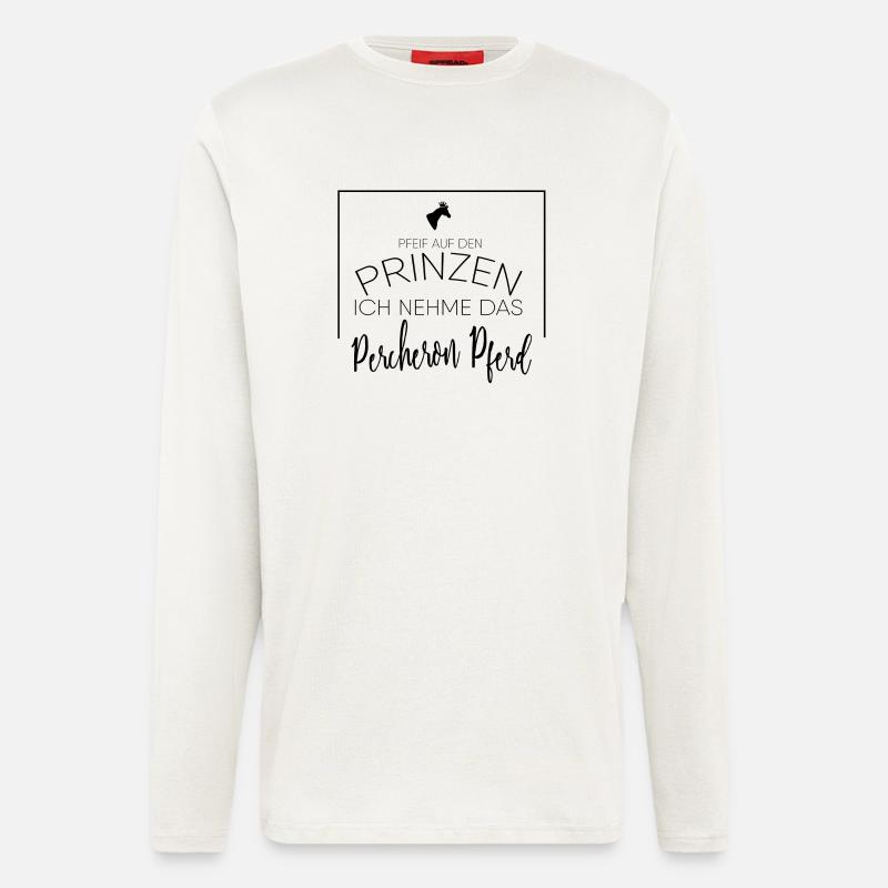 Percheron Pferd Geschenk - Langarmshirt - made by SPREAD  - OFF WHITE