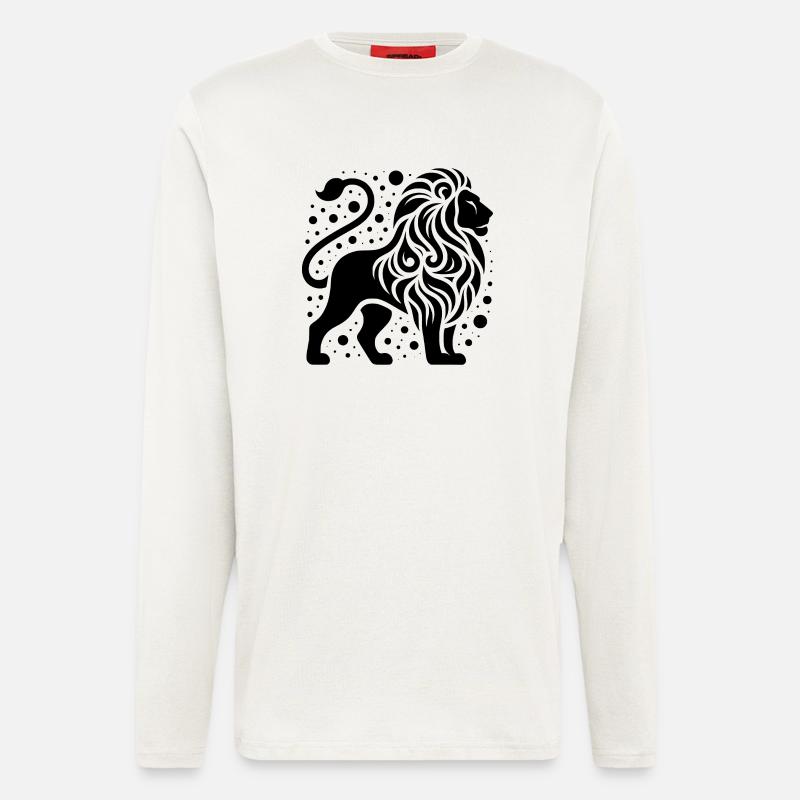 Stolzer Löwe mit wilder Mähne - Langarmshirt - made by SPREAD  - OFF WHITE