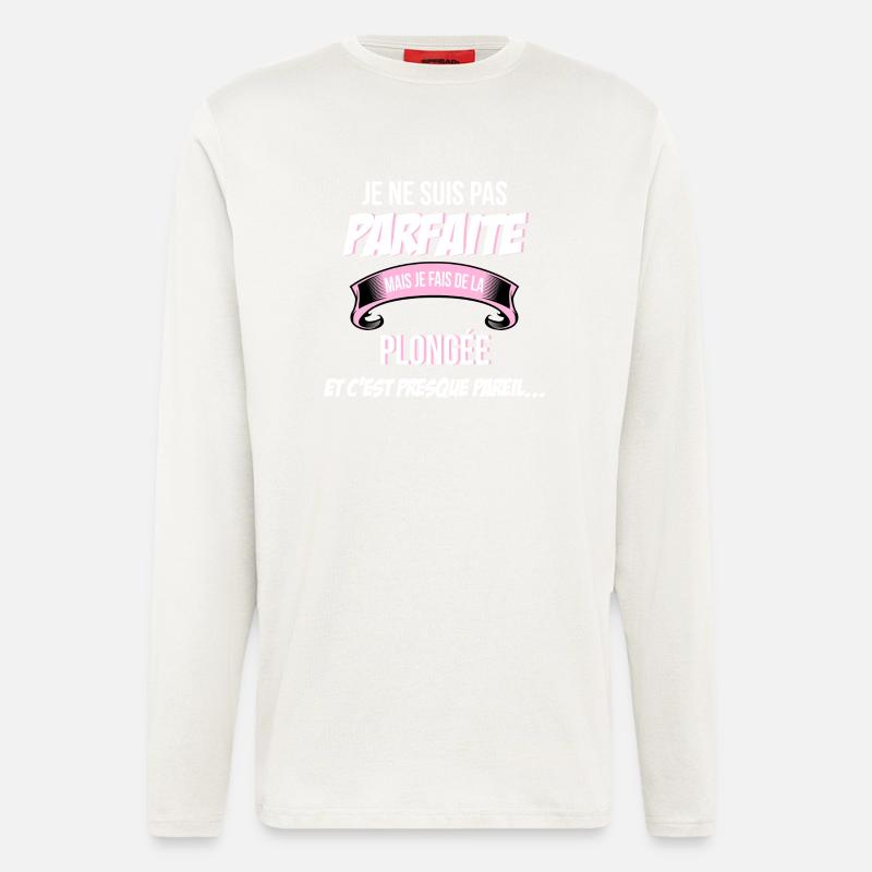 Plonge e cadeau humour - Manches longues bio décontracté fabriqué en UE - OFF WHITE