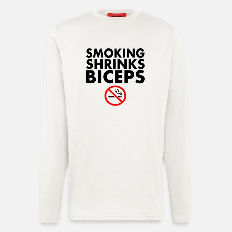 Smoking shrinks the biceps - Langarmshirt - made by SPREAD  - OFF WHITE