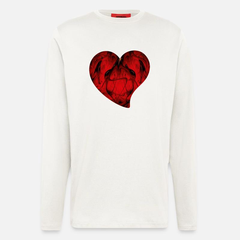 Fraktal - Rotes Herz - Langarmshirt - made by SPREAD  - OFF WHITE