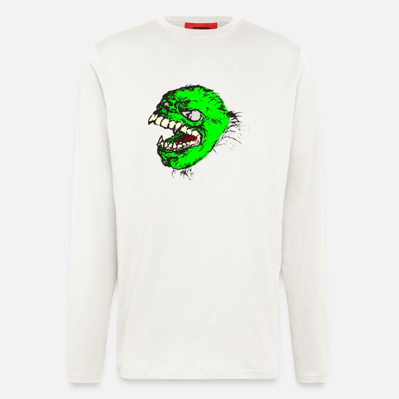 Green monster has sharp teeth - Longsleeve - made by SPREAD  - OFF WHITE