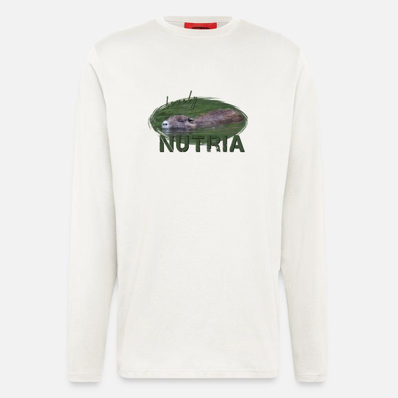 Nutria Biber Biberratte Wasserratte - Langarmshirt - made by SPREAD  - OFF WHITE