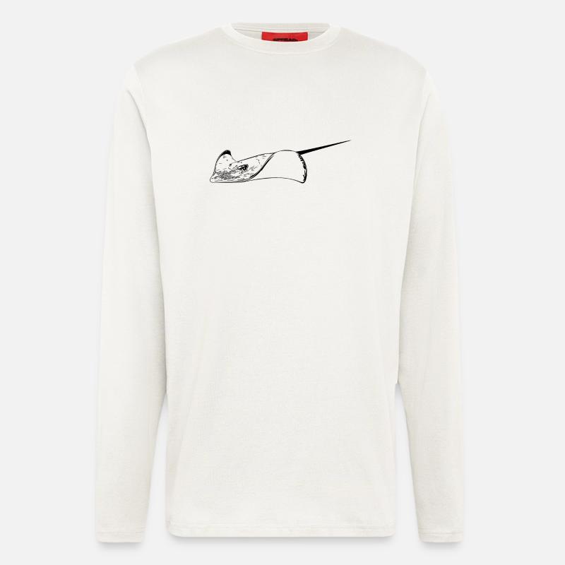Stachelrochen im eleganten Flug - Langarmshirt - made by SPREAD  - OFF WHITE