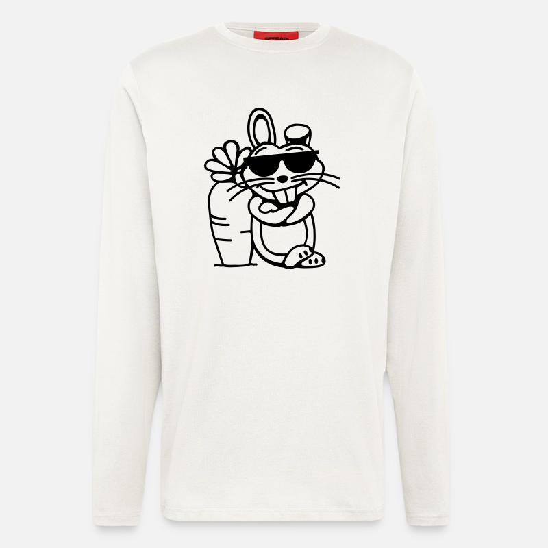 Cooler Hase (vec) - Langarmshirt - made by SPREAD  - OFF WHITE