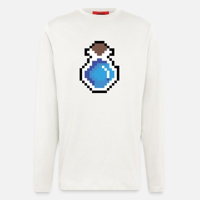Trank blau Pixel Art - Langarmshirt - made by SPREAD - OFF WHITE