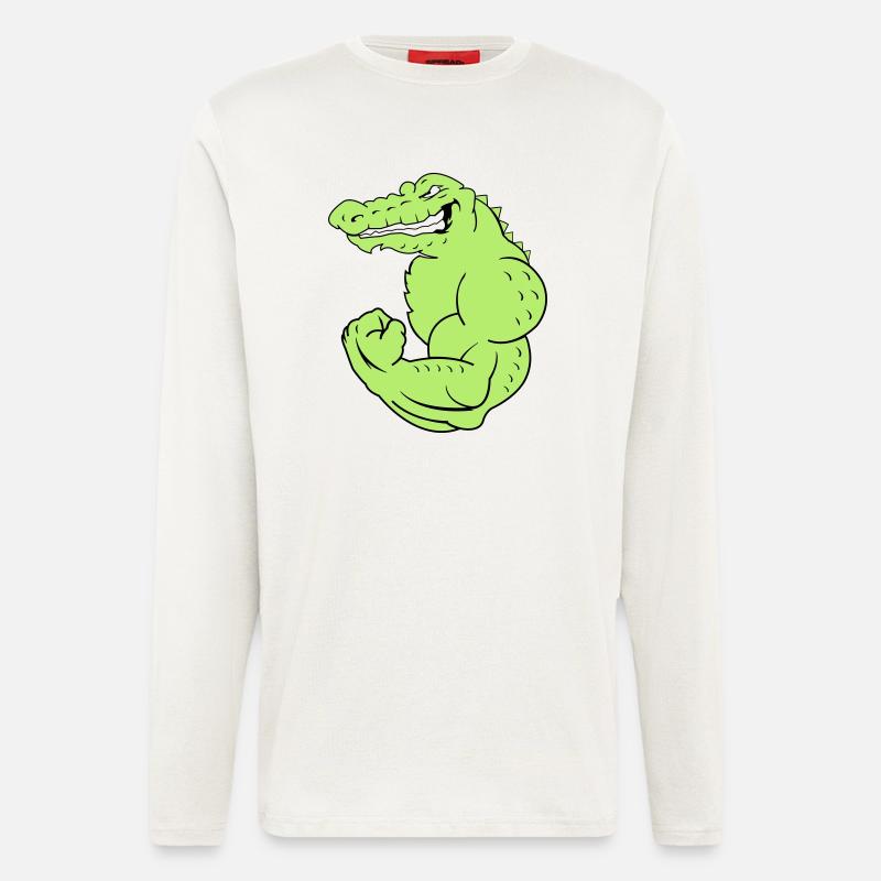 strong_crocodile_2 - Langarmshirt - made by SPREAD  - OFF WHITE