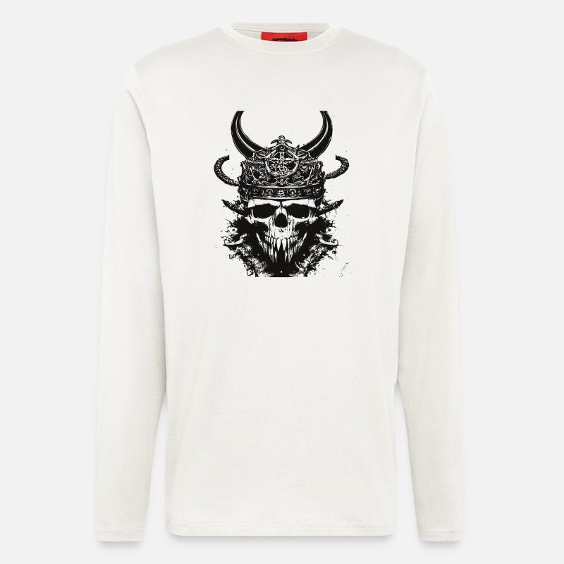 Wikinger Schädel Valhalla Viking - Langarmshirt - made by SPREAD  - OFF WHITE