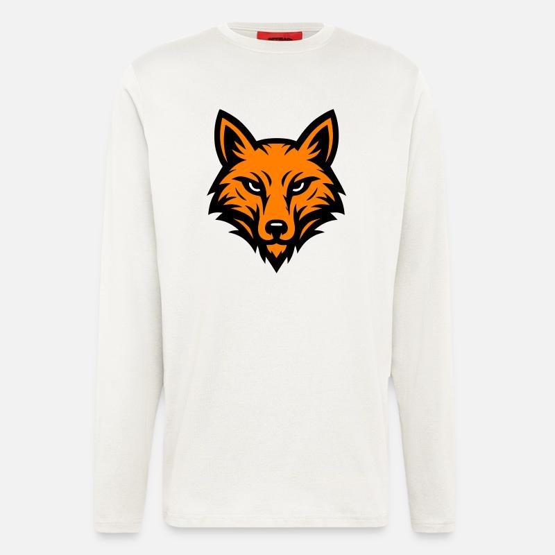 Fuchs Kopf - Langarmshirt - made by SPREAD  - OFF WHITE