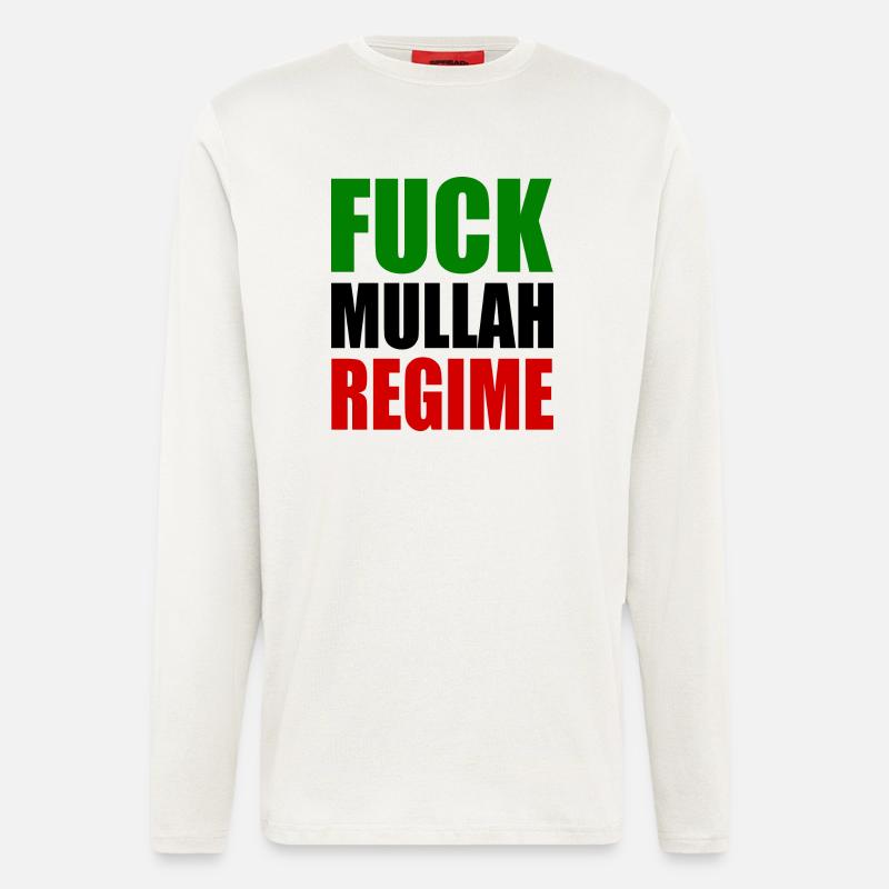 Fuck mullah regime iran - Langarmshirt - made by SPREAD  - OFF WHITE