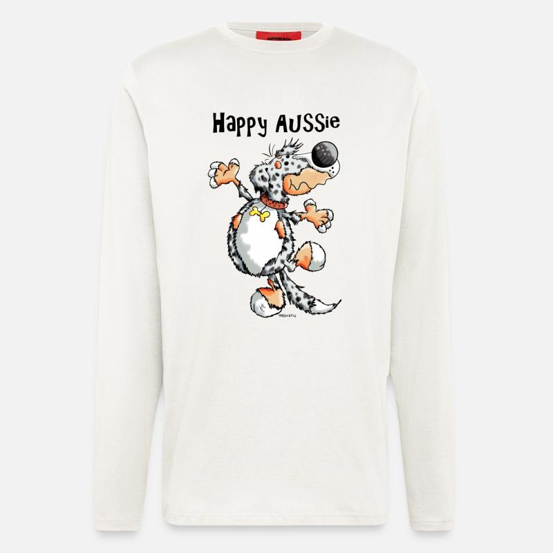 Arian der Australian Shepherd - Langarmshirt - made by SPREAD - OFF WHITE