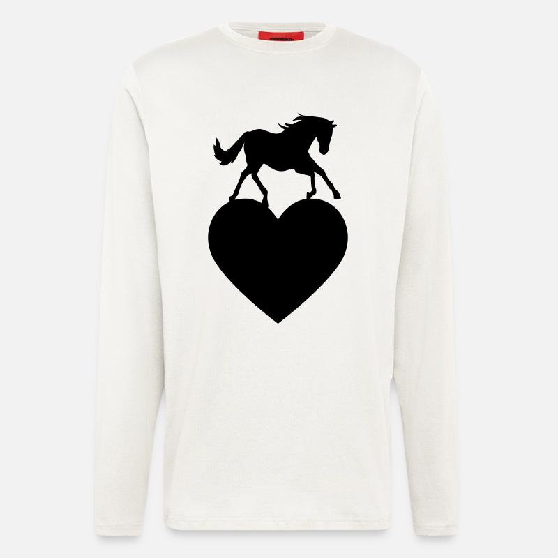 Pferd mit Herz - Langarmshirt - made by SPREAD  - OFF WHITE