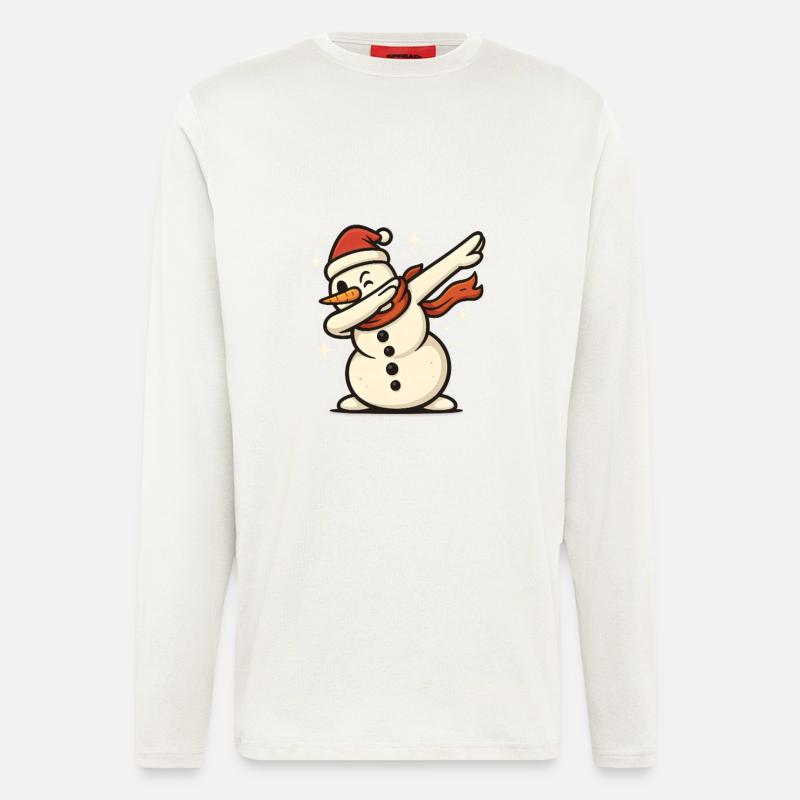 Dabbender Schneemann Dab Snowman - Langarmshirt - made by SPREAD  - OFF WHITE