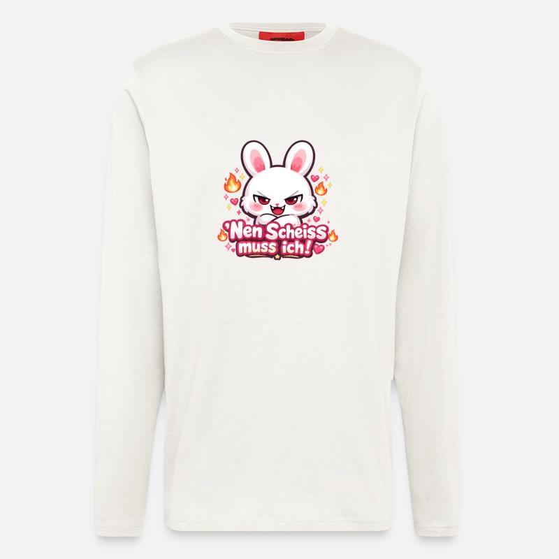 Nen Scheiss muss ich frecher Spruch - Langarmshirt - made by SPREAD  - OFF WHITE