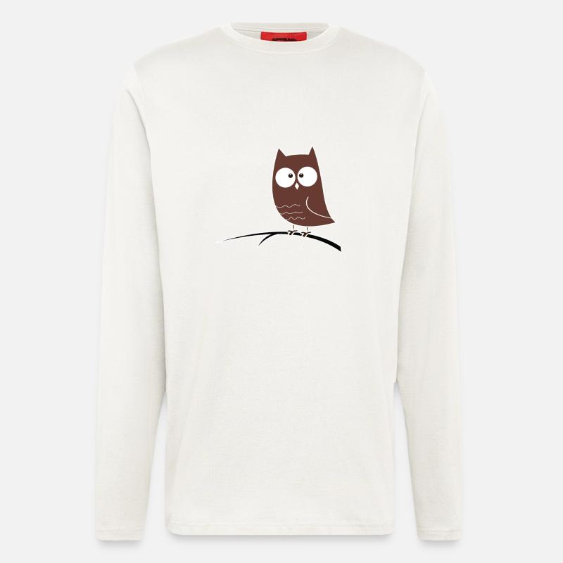 Schielende Eule Geschenk Idee - Langarmshirt - made by SPREAD  - OFF WHITE