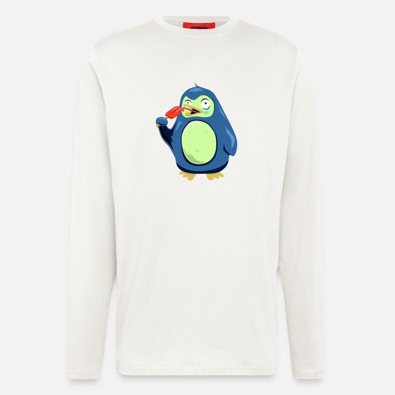 Frozen Pinguin isst Eis - Langarmshirt - made by SPREAD  - OFF WHITE