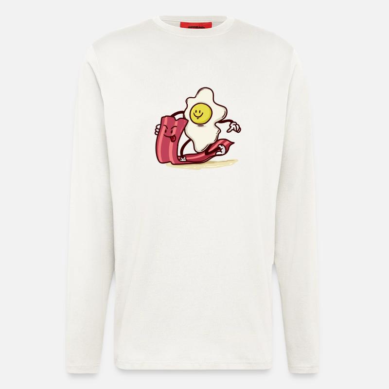 Ei reitet Bacon-Scheibe - Langarmshirt - made by SPREAD  - OFF WHITE