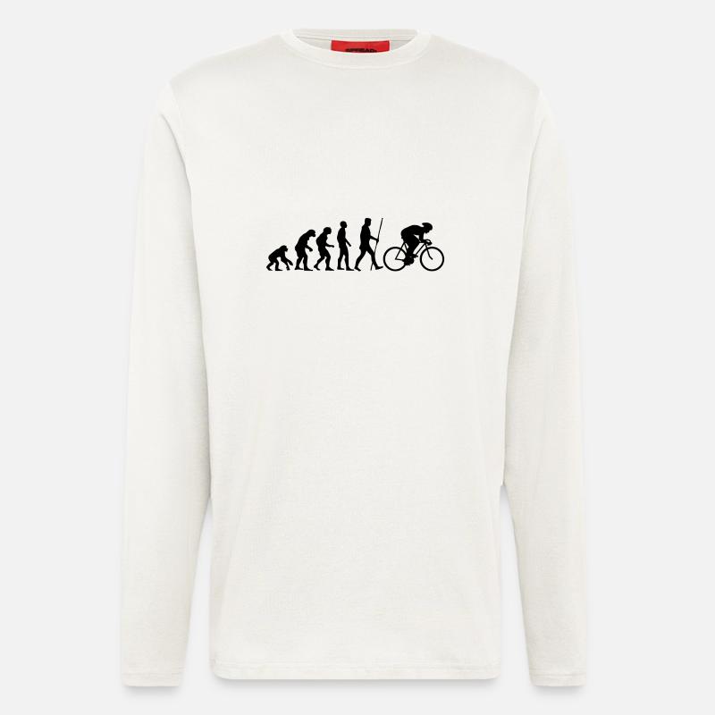 Evolution Rennrad als Geschenk - Langarmshirt - made by SPREAD  - OFF WHITE