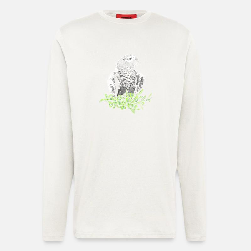 Graupapagei - Langarmshirt - made by SPREAD  - OFF WHITE