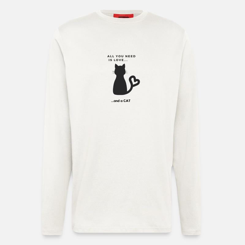 Süßes Katzen Design - Langarmshirt - made by SPREAD  - OFF WHITE