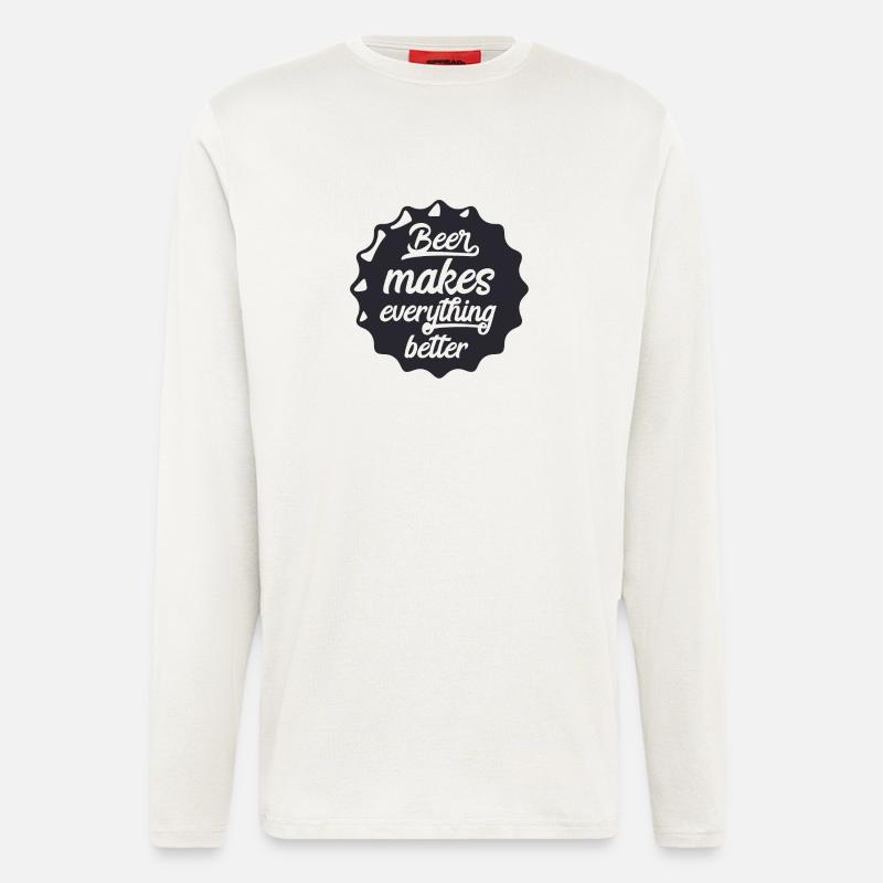 Beer makes everything better - Longsleeve - made by SPREAD  - OFF WHITE