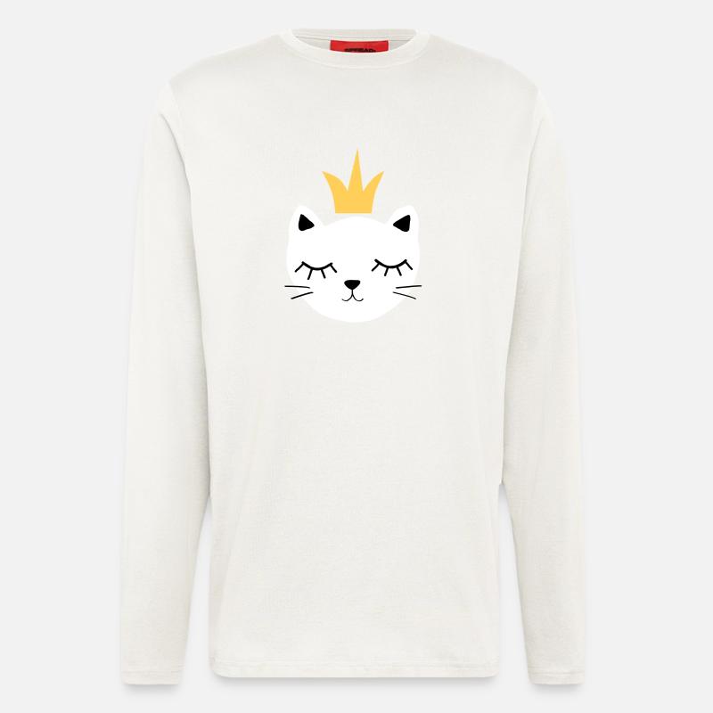 White cat with crown - Longsleeve - made by SPREAD  - OFF WHITE