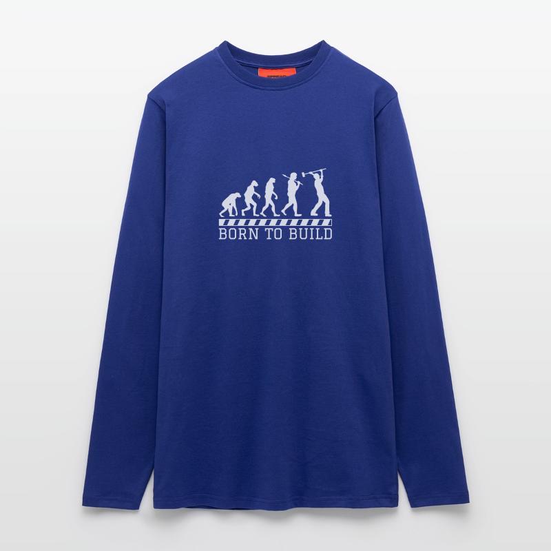 Evolution Bauarbeiter Geschenk Bau Beruf Arbeit Langarmshirt - made by SPREAD 