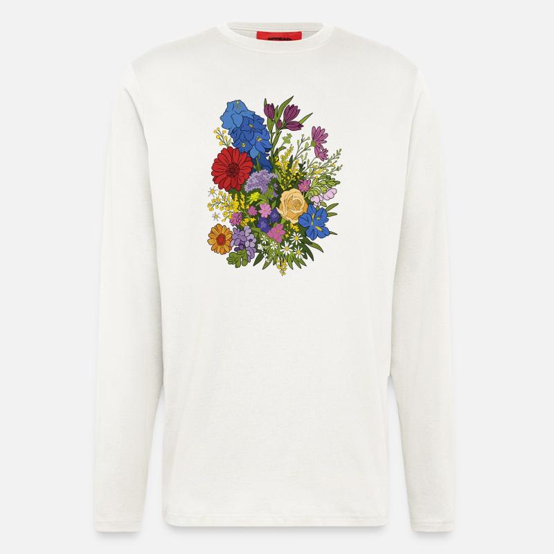 Sommerstrauß - Langarmshirt - made by SPREAD  - OFF WHITE