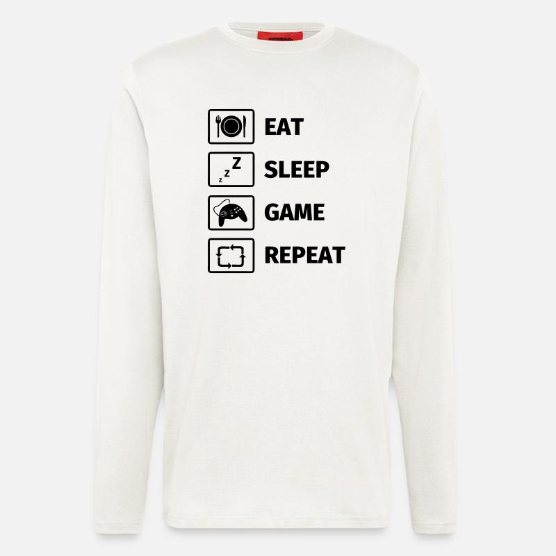 Eat Sleep Game Repeat - Langarmshirt - made by SPREAD  - OFF WHITE