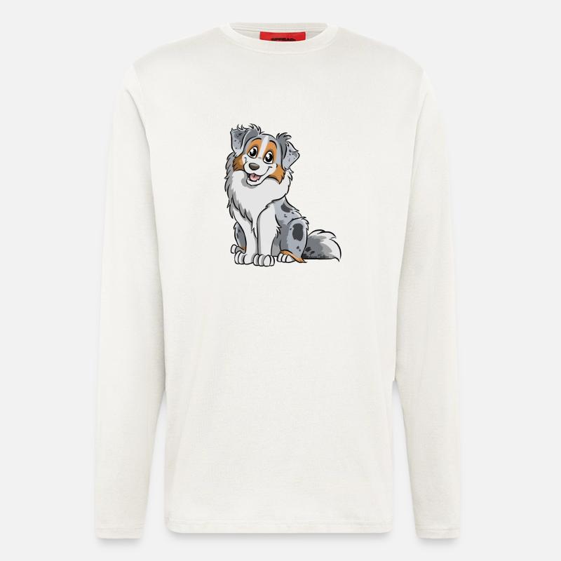Blue Merle Australian Shepherd - Langarmshirt - made by SPREAD  - OFF WHITE