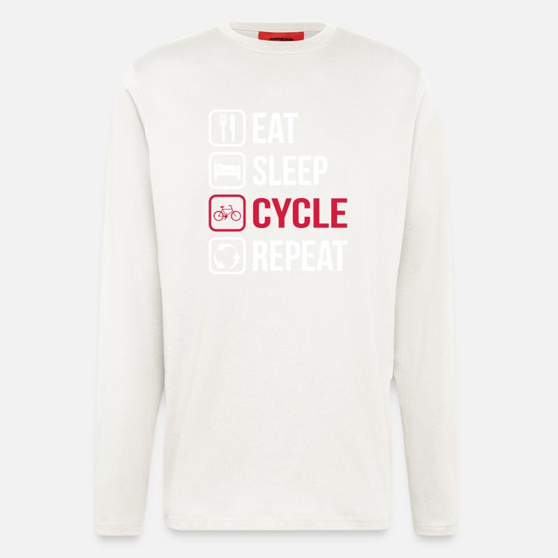 Eat Sleep Cycle Repeat - Longsleeve - made by SPREAD  - OFF WHITE