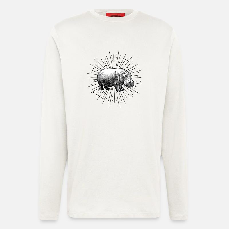 Nilpferd - Langarmshirt - made by SPREAD  - OFF WHITE