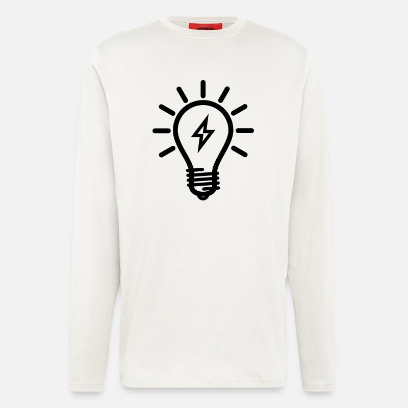 Glübirne mit Blitz - Langarmshirt - made by SPREAD  - OFF WHITE