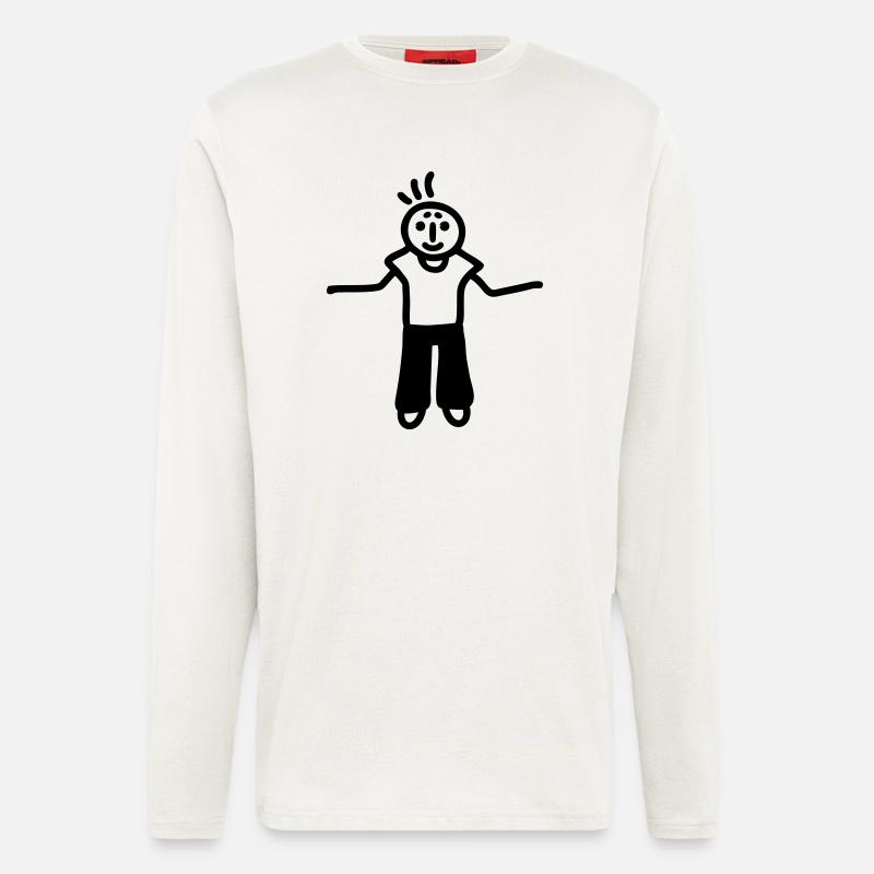 Strichmännchen egal - Langarmshirt - made by SPREAD  - OFF WHITE