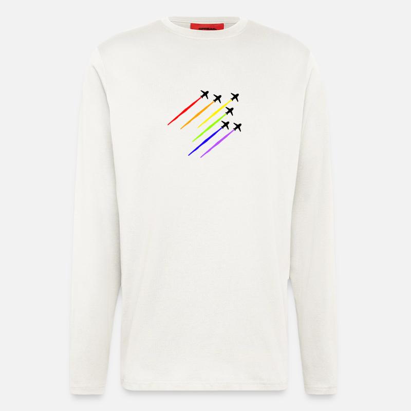 Regenbogen Flugzeug - Langarmshirt - made by SPREAD  - OFF WHITE