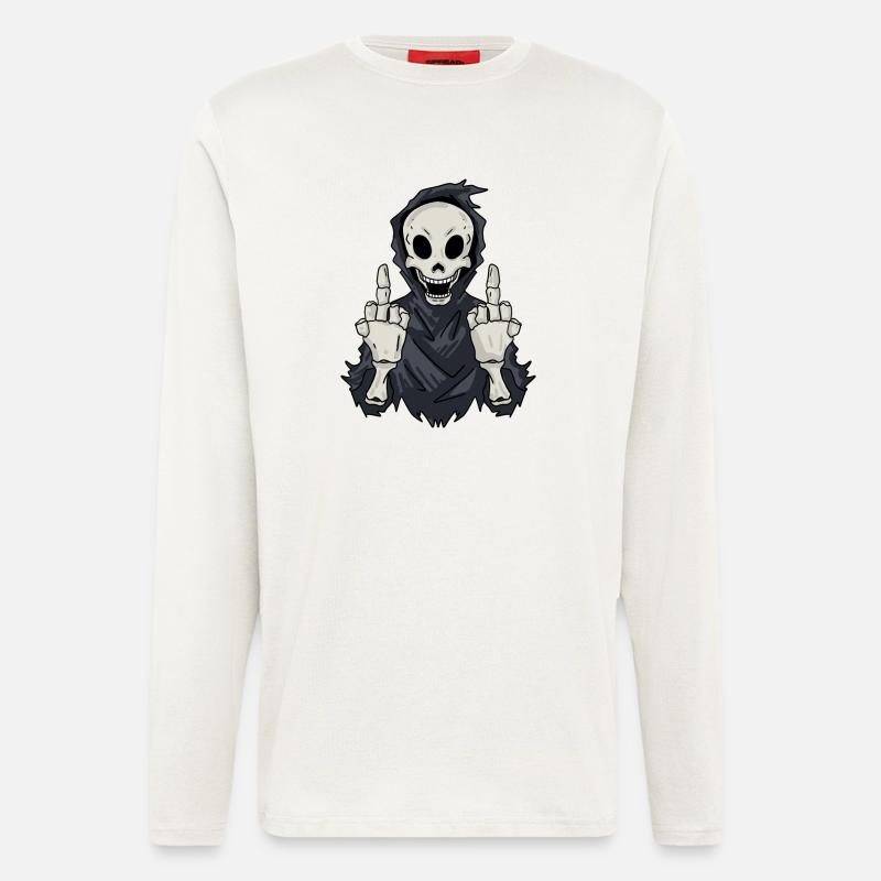 Sensenmann zeigt Mittelfinger - Langarmshirt - made by SPREAD  - OFF WHITE