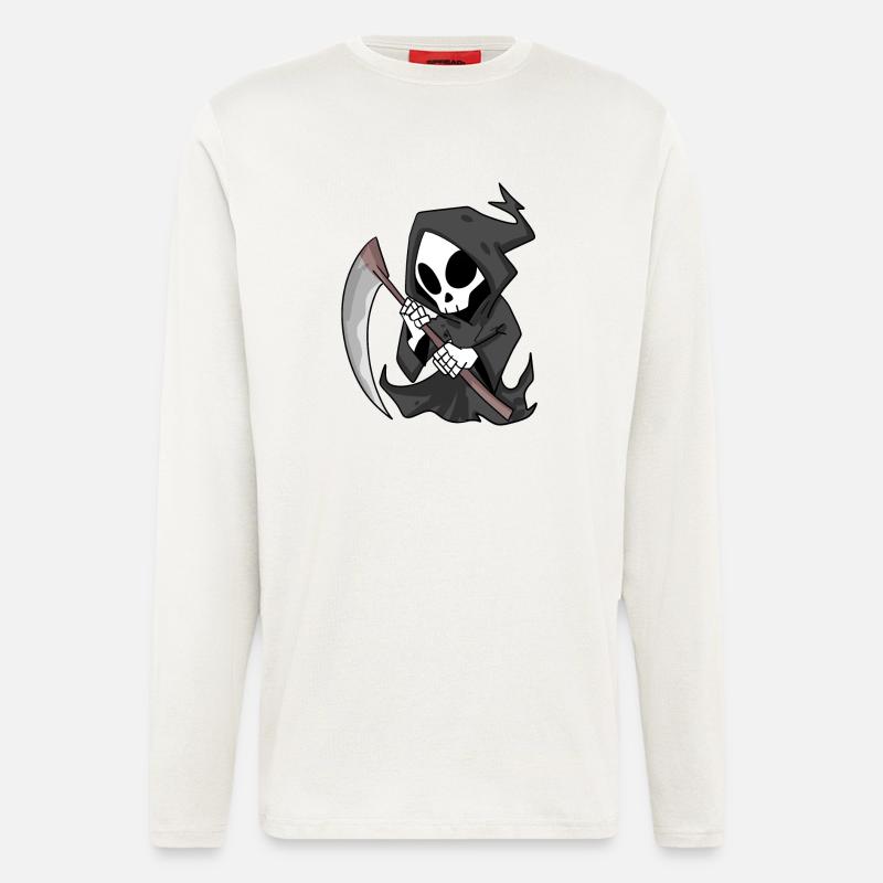 Sensenmann mit Sense - Langarmshirt - made by SPREAD  - OFF WHITE